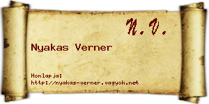 Nyakas Verner névjegykártya